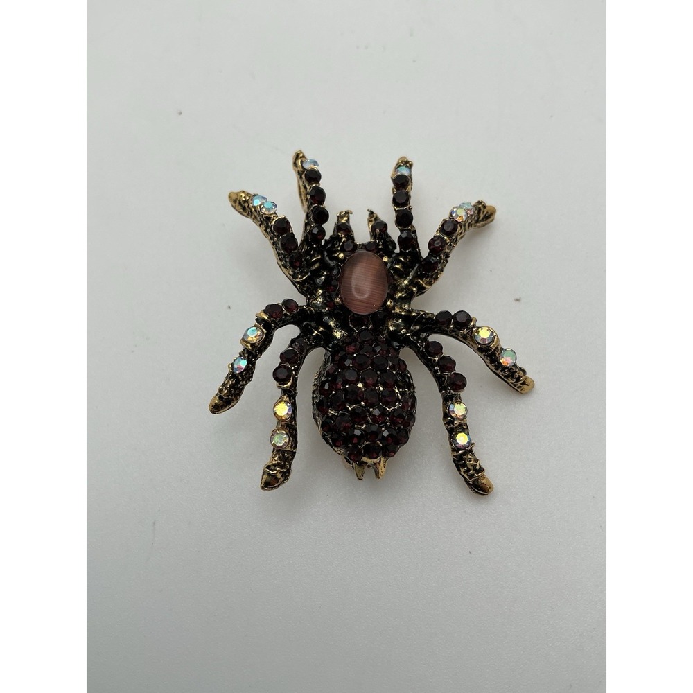 Halloween Tarantula Rhinestones Crystal Broach Pin